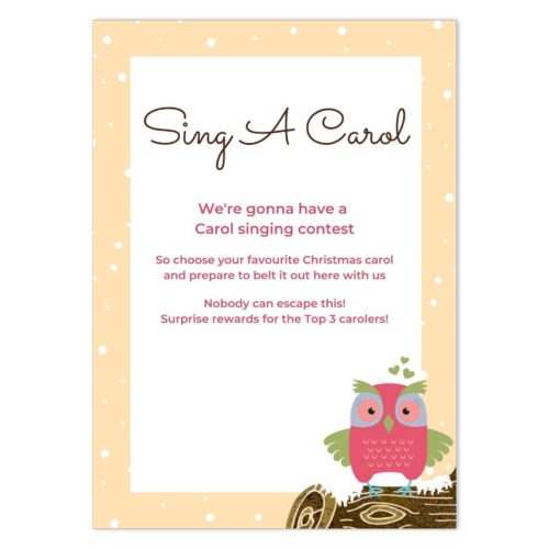 OWL-LOG-INV-1 Owl Winter Log Invitation