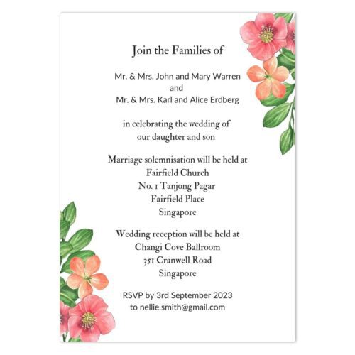 PER-SPR-INV-1 Perpetual Spring Wedding Invitation