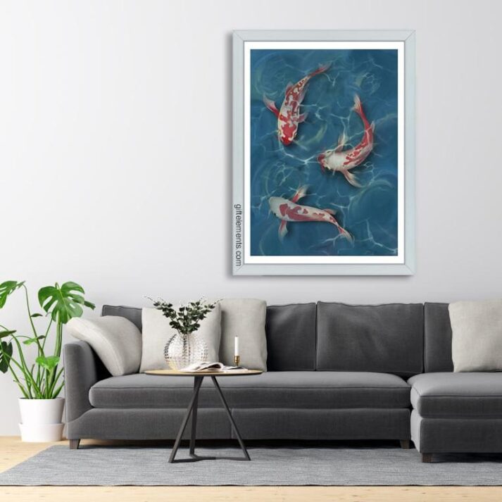 THR-KOI-ART-1 Three Koi Wall Art