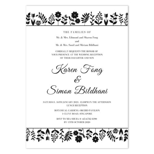 FLO-BED-INV-1Flower Bed Diamond Invitation Card