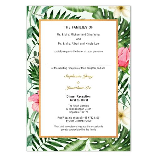 TRO-HIB-INV-1 Tropical Hibiscus Invitation Card