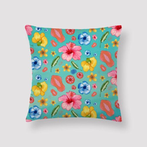 CYA-FIZ-CUS-1 Cyan Fizz Cushion Throw Pillow