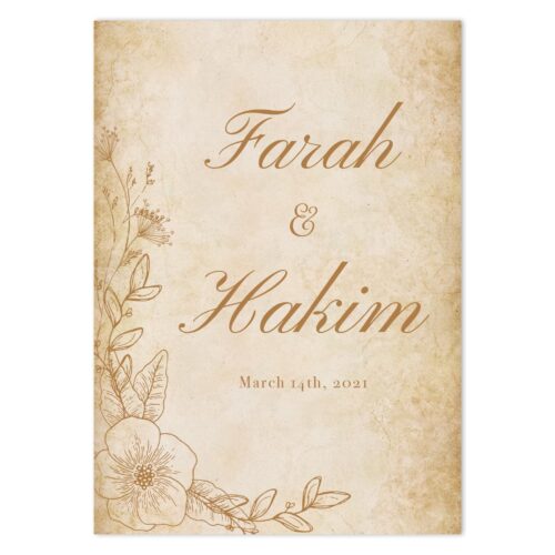 VIN-TAG-INV-1 Vintage Wedding Invitation Card