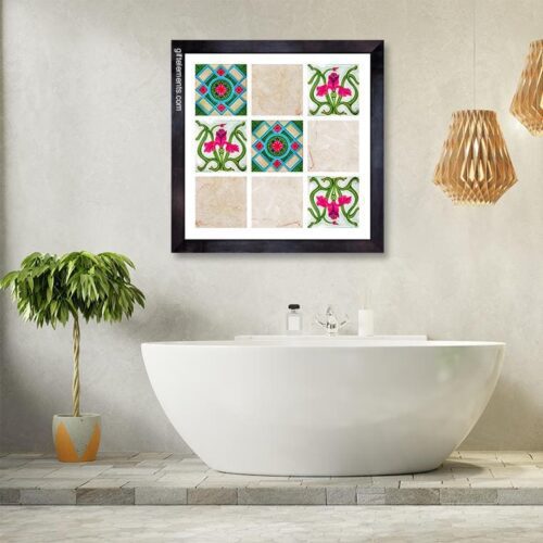 PTI-LOT-PHO-1 Peranakan Tile Lotus Photo Art