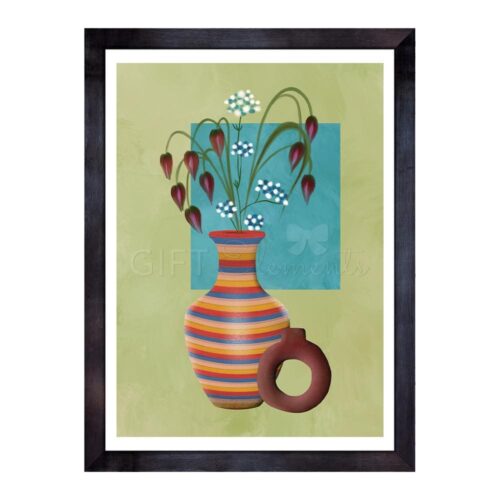 STR-VAS-ART-1 Striped Vase Wall Art