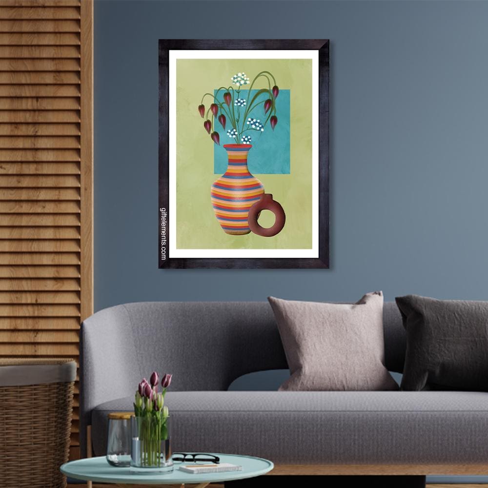 STR-VAS-ART-1 Striped Vase Wall Art