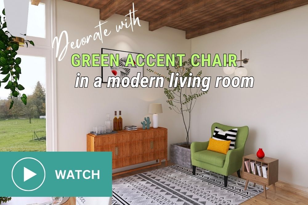 Green Accent Chair for a Modern Living Room