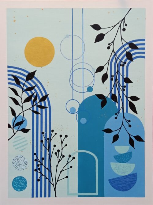 BOH-BAR-FIN-1 Boho Abstract Arch Fine Art