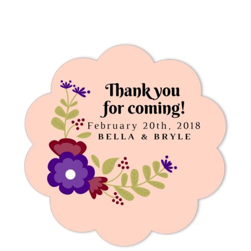 Vineyard Pink Thank You Sticker