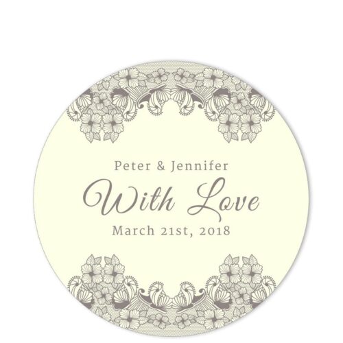 Lace Border With Love Brown Sticker