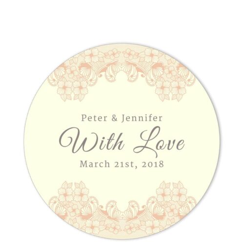 Lace Border With Love Peach Sticker