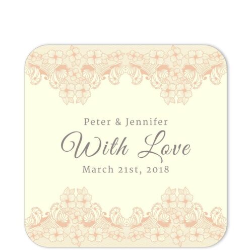 Lace Border With Love Peach Sticker