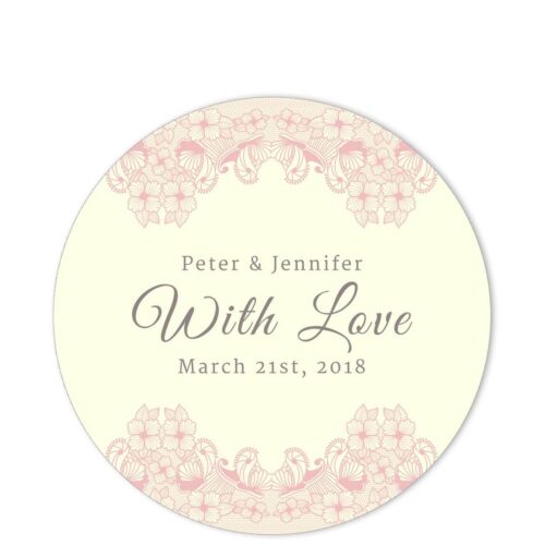 Lace Border With Love Pink Sticker