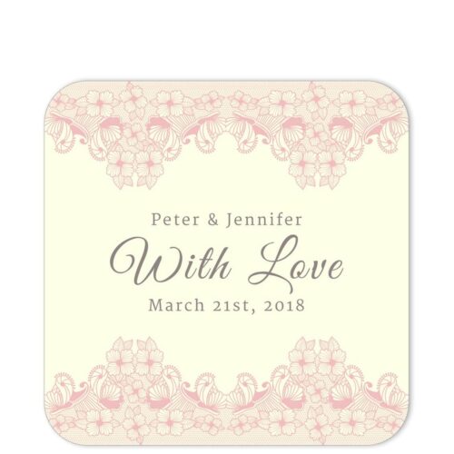 Lace Border With Love Pink Sticker