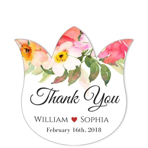 Romantic Bouquet Thank You Sticker