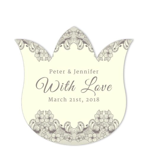 Lace Border With Love Brown Sticker