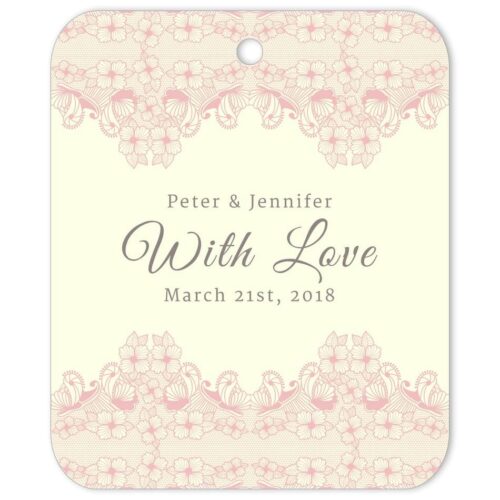 Lace Border With Love Pink Gift Tag