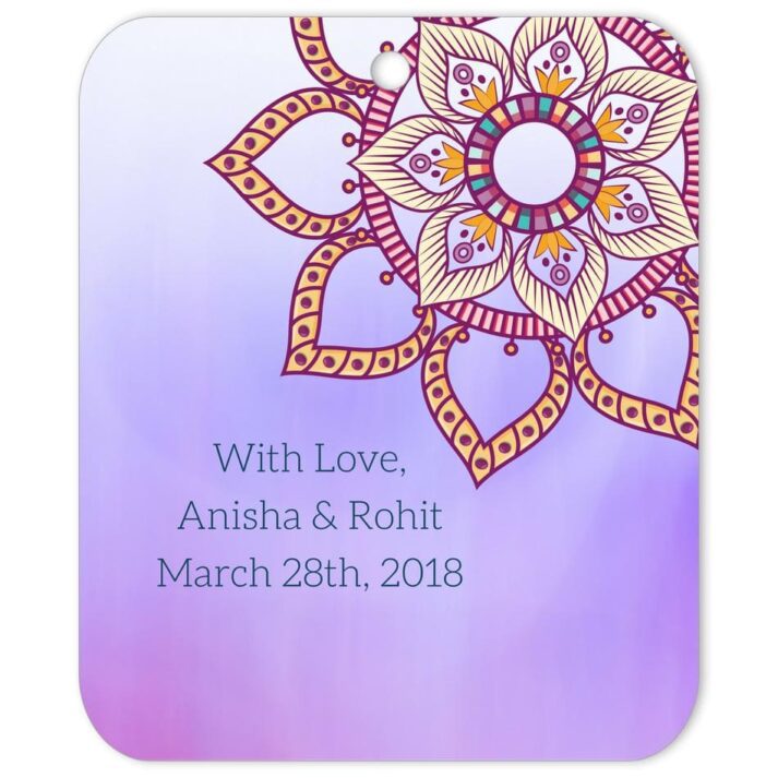 Ethnic Indian Flower Mandala With Love Favor Tag
