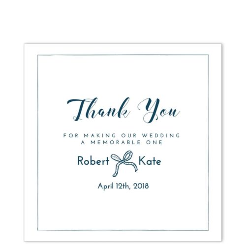 Luxury White Square Thank You Sticker