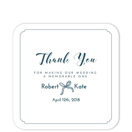 Luxury White Square Thank You Sticker