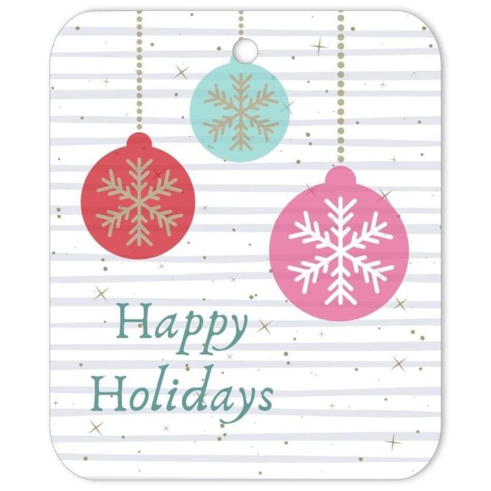 RGP-HHB-TAG-1 Happy Holiday Snowflake Baubles