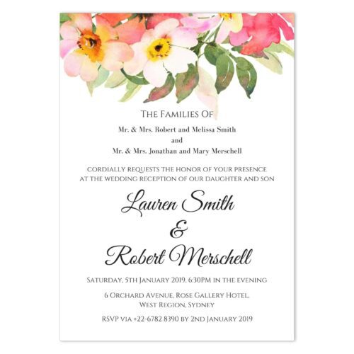 BOU-TOP-INV-1 Romantic Bouquet Invitation