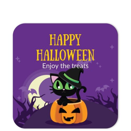 CAT-HAL-1 Witch Cat Halloween Sticker