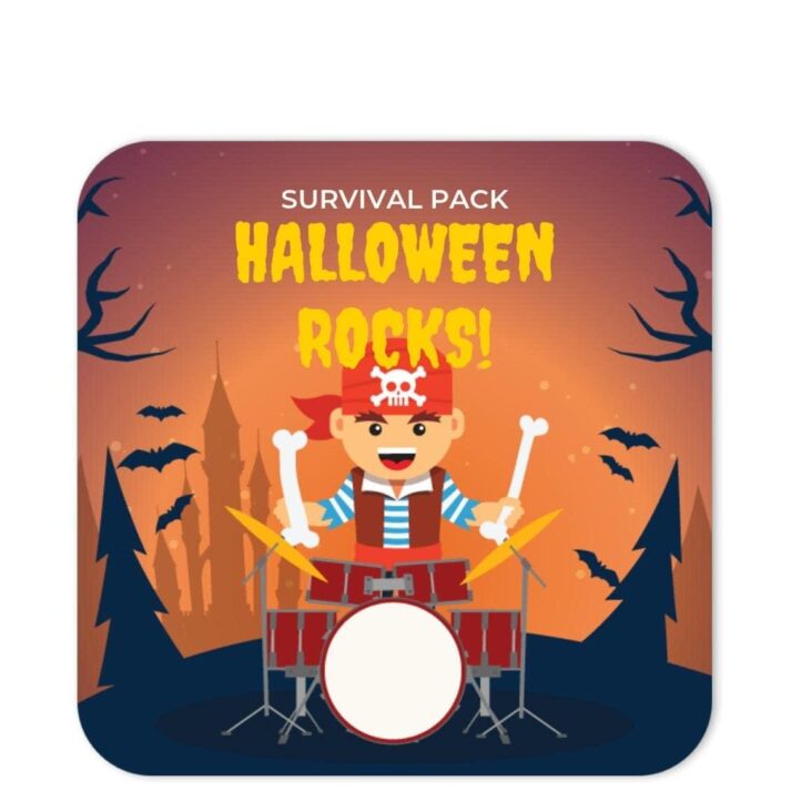 PIR-HAL-1 Pirate Drummer Halloween Sticker