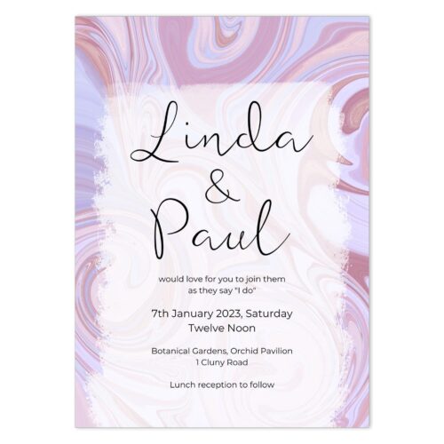 SWI-PNK-INV-1_Swirl Wedding Invitation Card