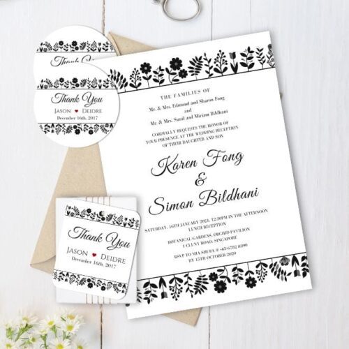 FLO-BED-INV-1 Flower Bed Diamond Invitation Card