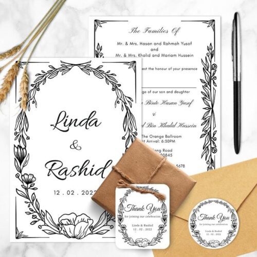 MIL-ADY Milady Wedding Invitation, Sticker Label and Gift Tag