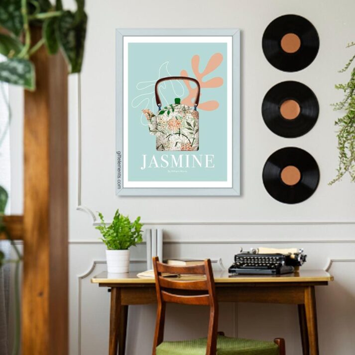 JAS-TEA-ART-1 Jasmine Teapot Wall Art