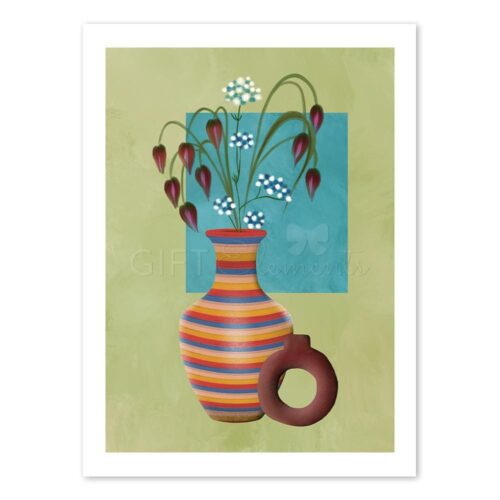 STR-VAS-ART-1 Striped Vase Wall Art