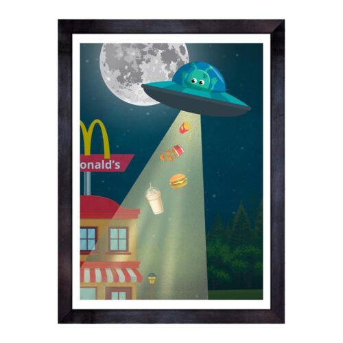 HUN-ALI-ART-1 Hungry Alien Wall Art