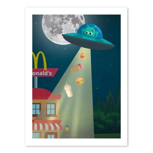 HUN-ALI-ART-1 Hungry Alien Wall Art