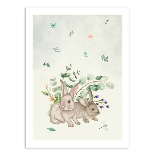 BUN-RAB-ART-1 Bunny Rabbits Wall Art