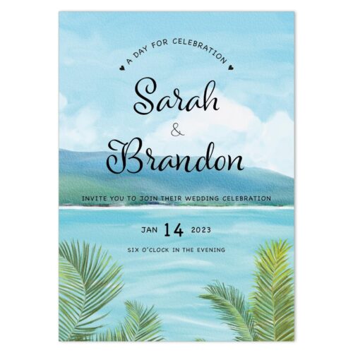 TRO-SEA-INV-1 Tropical Sea Invitation Card