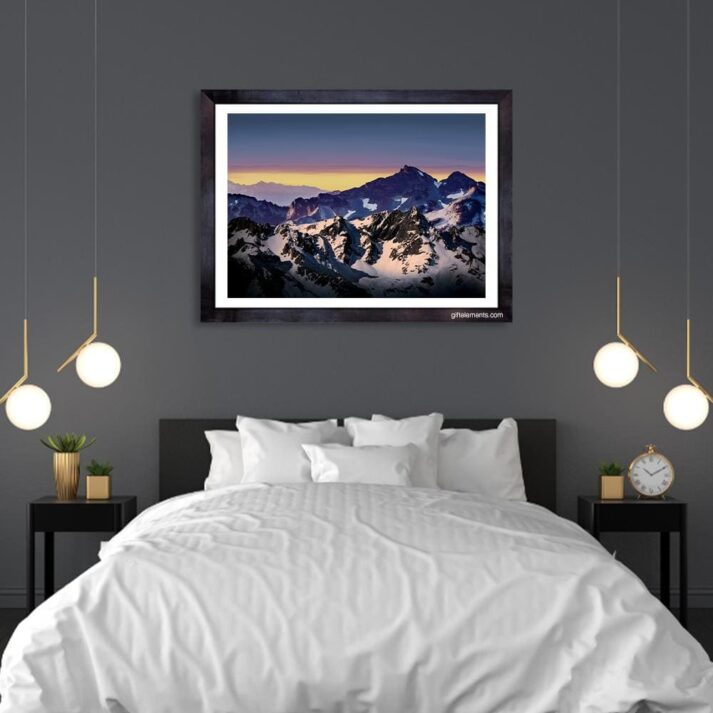 SNO-MOU-PHO-1 Snowy Mountain Photo Canvas Art