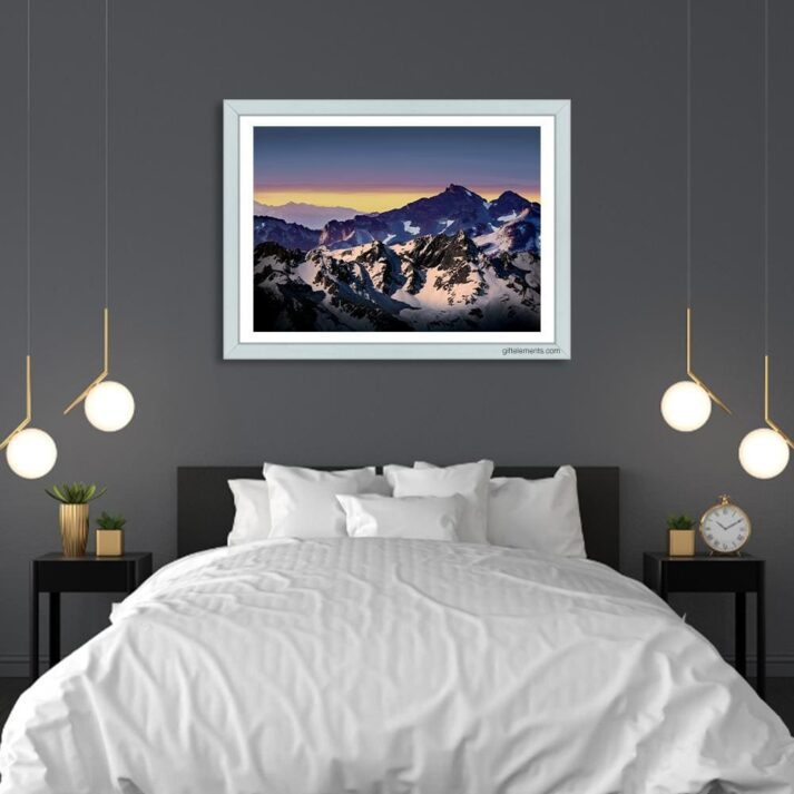 SNO-MOU-PHO-1 Snowy Mountain Photo Canvas Art