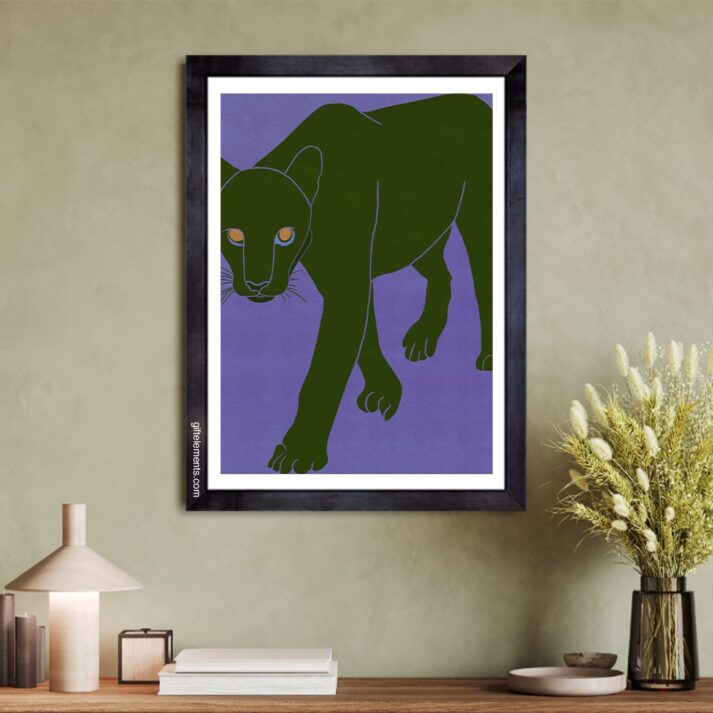 GRE-JAG-ART-1 Green Jaguar Wall Art