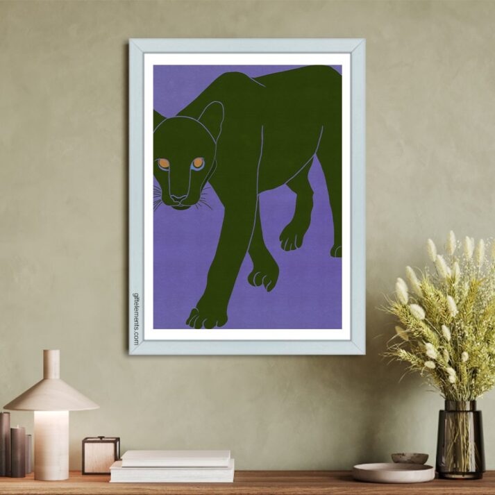 GRE-JAG-ART-1 Green Jaguar Wall Art