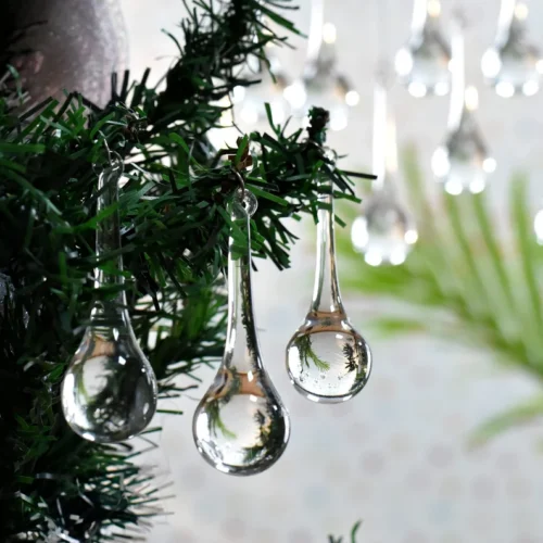 Clear Teardrop Christmas Ornament