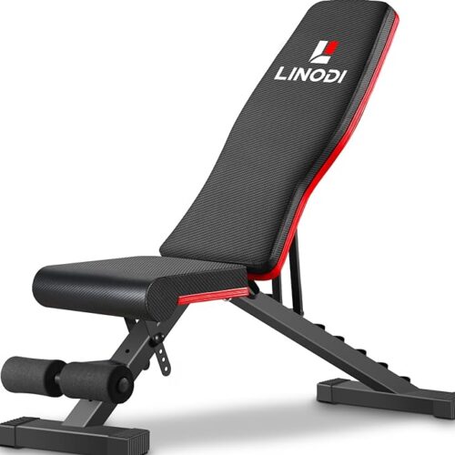 LINODI Foldable Strength Training Bench for Full Body Workout