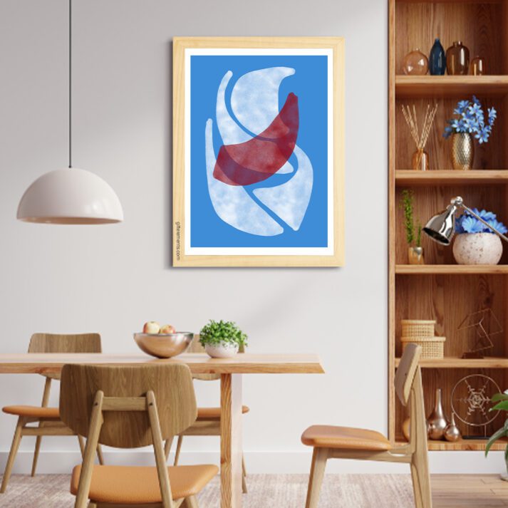 Swirl Blue Abstract Wall Art